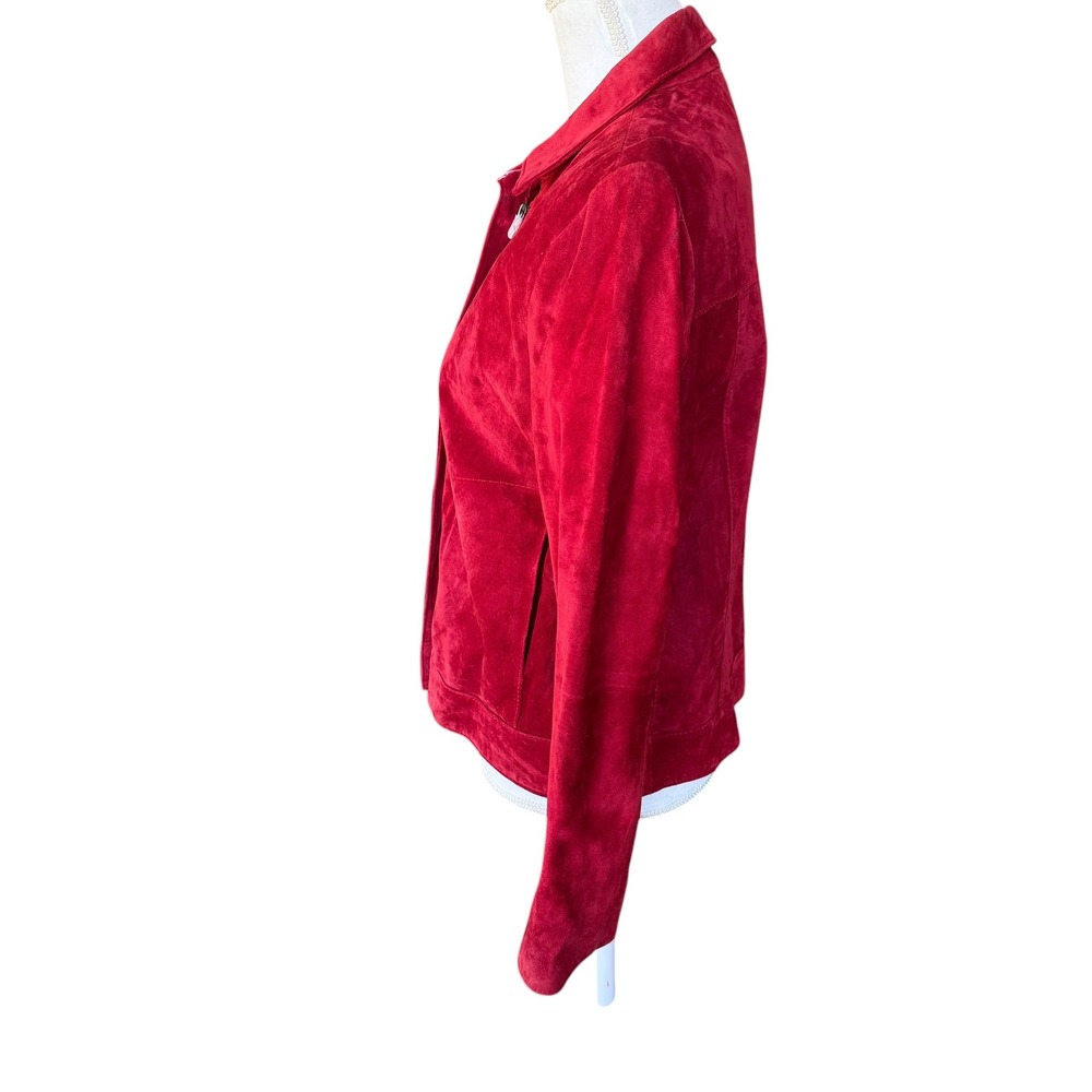 John Paul Richard Red Suede Leather Jacket Zip Front Womens Size 8 Vintage - Picture 3 of 10